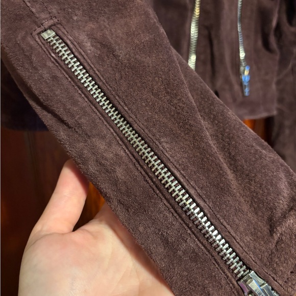 BLANK NYC Burgundy Suede Leather Biker Jacket EUC - Picture 5 of 7